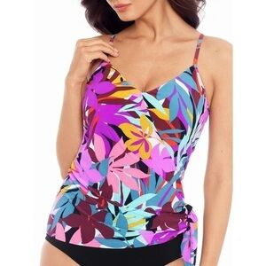 NWT Magicsuit Womens Palm Springs Alex Underwire Tankini Top Swimsuit Size 14 XL